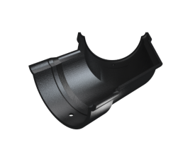 4.5" Beaded Half Round Gutter 135° Angle - Black