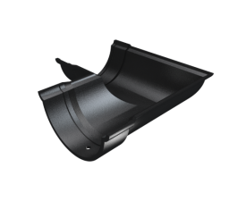 5" Beaded Half Round Gutter 90° Angle - Black