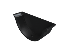 5" Beaded Half Round Gutter Ext Stopend - Black