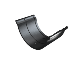 5" Beaded Half Round Gutter Union - Black