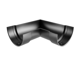 5"x3" Deepflow Half Round Gutter 90° Angle - Black