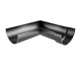 5"x3" Deepflow Half Round Gutter 90° Angle L/H - Black