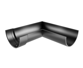 5"x3" Deepflow Half Round Gutter 90° Angle R/H - Black