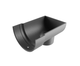 5"x3" Deepflow Half Round Gutter Dropend Outlet 2.5" Ext