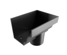 6"x4" Moulded Ogee Gutter Dropend Outlet 3" Ext - Black