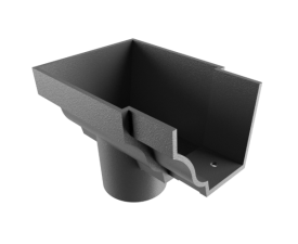 6"x4" Moulded Ogee Gutter Dropend Outlet 4" Int