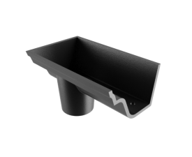 4.5" Notts Ogee Gutter Dropend Outlet 3" Int - Black
