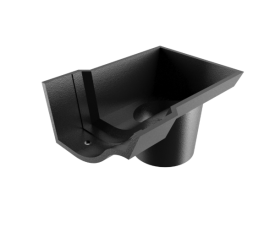 4.5" Vict Ogee Gutter Dropend Outlet 3" Ext - Black