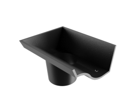 4.5" Vict Ogee Gutter Dropend Outlet 2.5" Int - Black