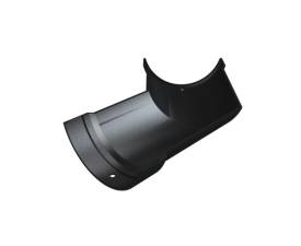 4" Plain Half Round Gutter 135° Angle - Black
