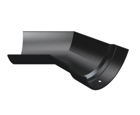 4.5" Plain Half Round Gutter 135° Angle L/H - Black