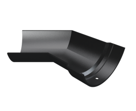 5" Plain Half Round Gutter 135° Angle L/H - Black