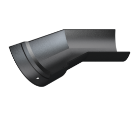 6" Plain Half Round Gutter 135° Angle R/H - Black