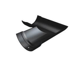 5" Plain Half Round Gutter 90° Angle - Black