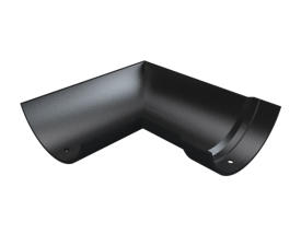 6" Plain Half Round Gutter 90° Angle L/H - Black