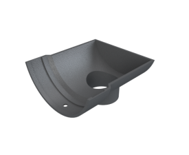 4" Plain Half Round Gutter Dropend Outlet 3" Ext