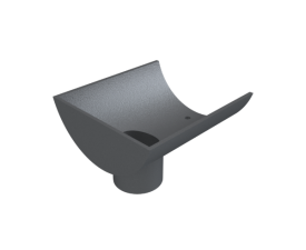 4" Plain Half Round Gutter Dropend Outlet 3" Int