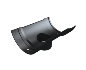 4.5" Plain Half Round Gutter Outlet 2.5" - Black