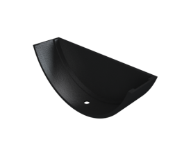 4" Plain Half Round Gutter Ext Stopend - Black