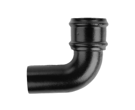 3" Round Rainwater 92.5° Bend Without Ears - Black