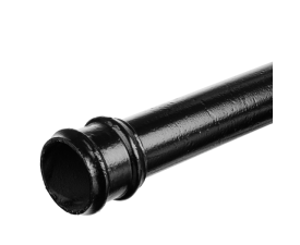 2.5" Round Rainwater Pipe x 3FT Without Ears - Black