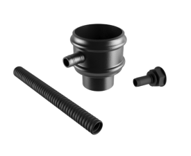 2.5" Round Rainwater Diverter Kit Without Ears - Black