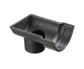 5" Beaded Half Round Gutter Dropend Outlet 2.5" Ext