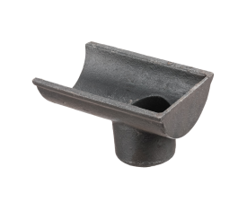 4.5" Beaded Half Round Gutter Dropend Outlet 3" Int